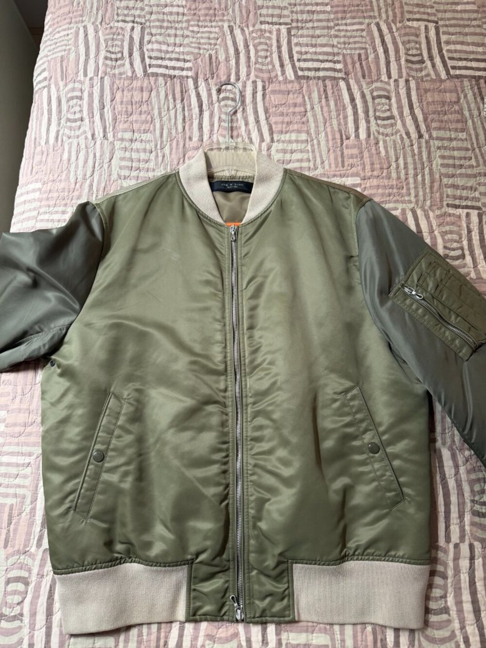 Rag & Bone Army Green Bomber Jacket (XL)